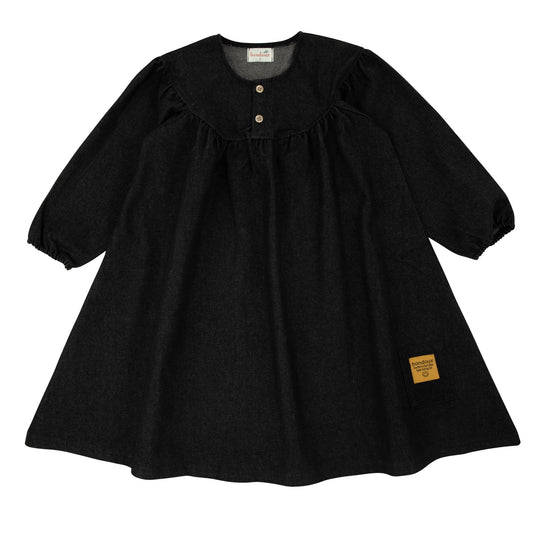 Bondoux Yellow N Denim Girls Dress