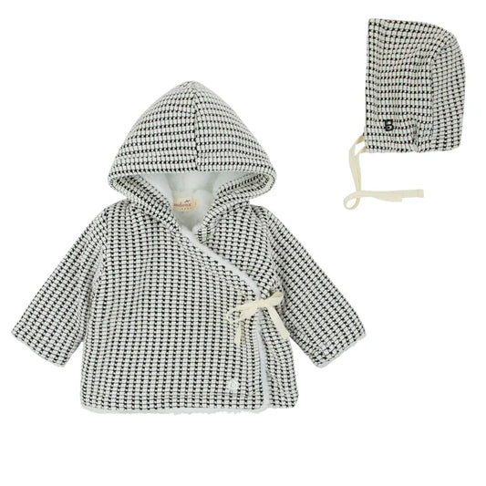 Bondoux Knit Detail Sweater w/ Bonnet