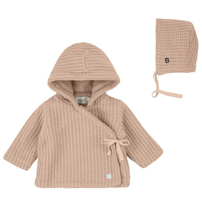 Bondoux Knit Detail Sweater w/ Bonnet