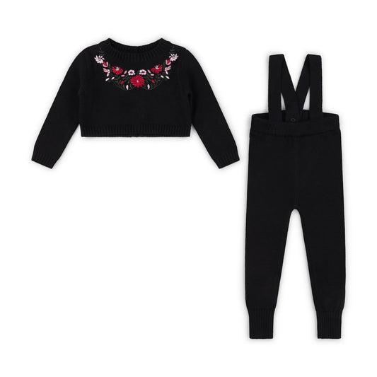 Moka Embroidered Suspender Set Girl