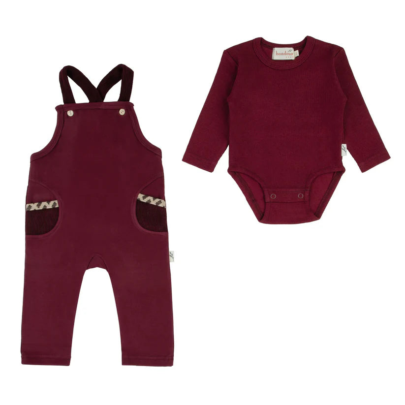 Bondoux Corduroy Pocket 2pc Overalls Set Girl