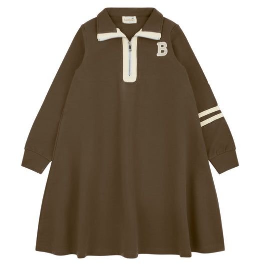 Bondoux Varsity Khaki Dress