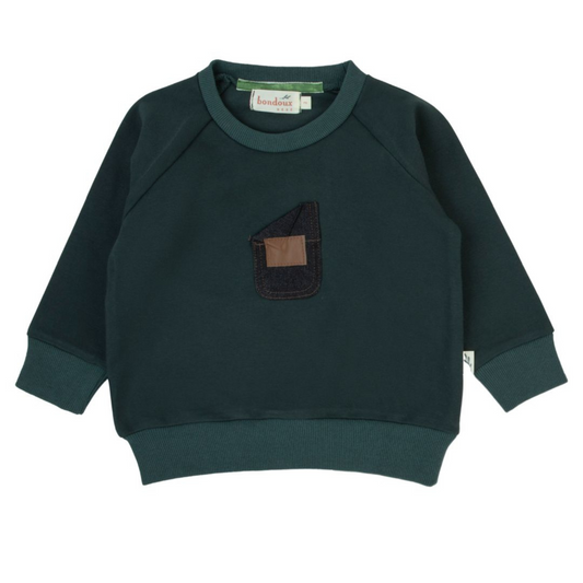 Bondoux Leather Patch Little Boys Top