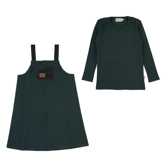 Bondoux Leather Patch Dress