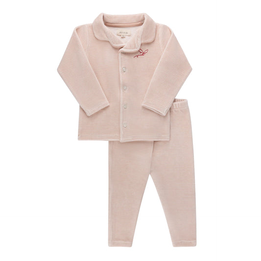 Ely's & Co Velour Stripe PJ's (Girl)