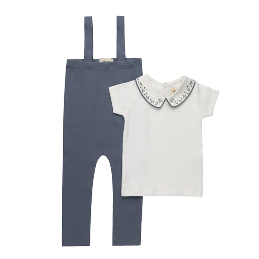 Ely's & Co Floral Collar Bodysuit & Overalls