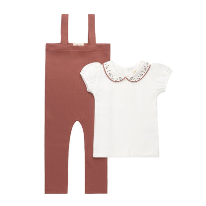 Ely's & Co Floral Collar Bodysuit & Overalls