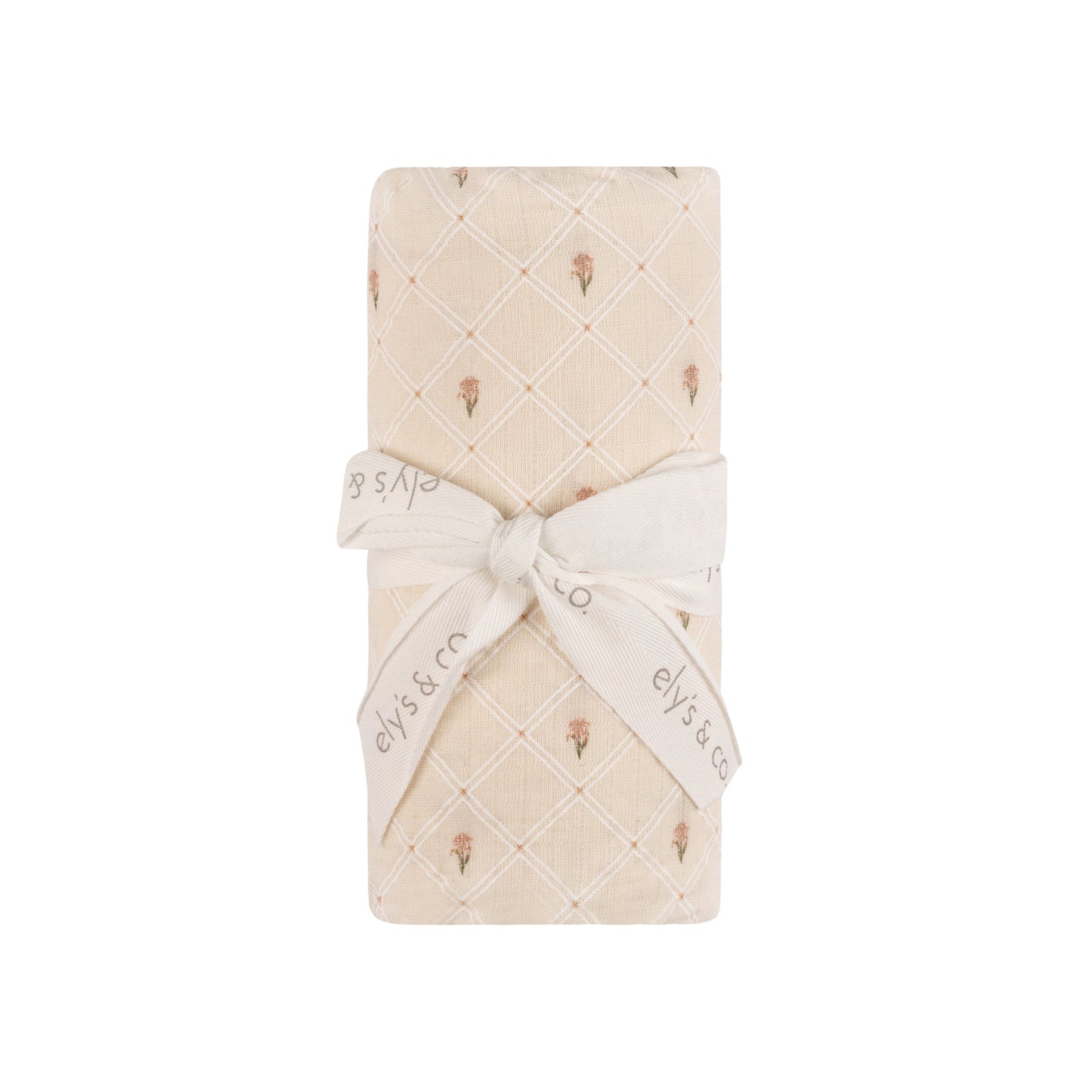 Ely's & Co Floral Grid Muslin Swaddle