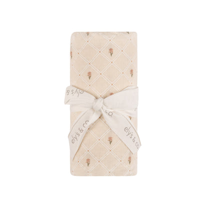 Ely's & Co Floral Grid Muslin Swaddle