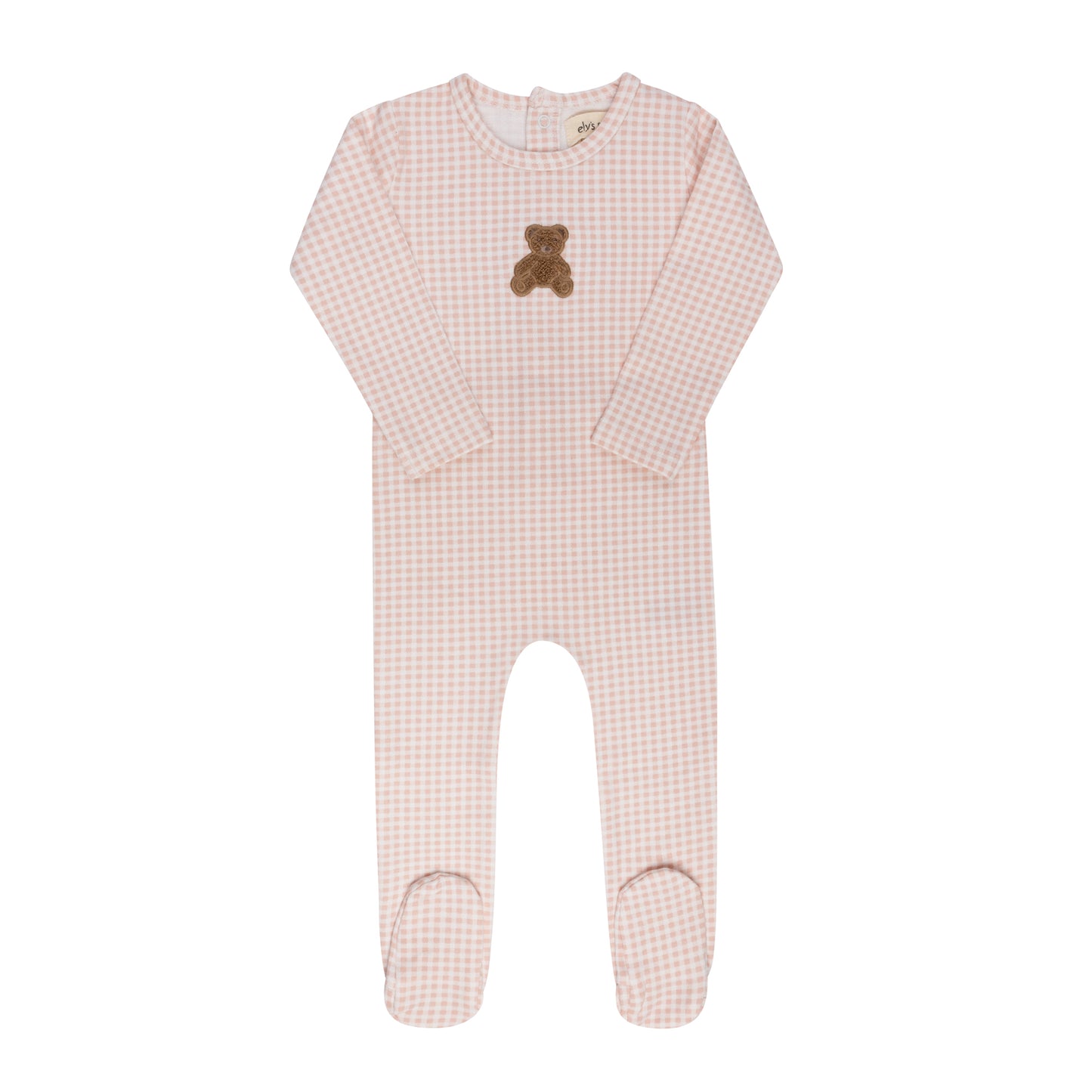 Ely's & Co Gingham Teddy Girl Footie