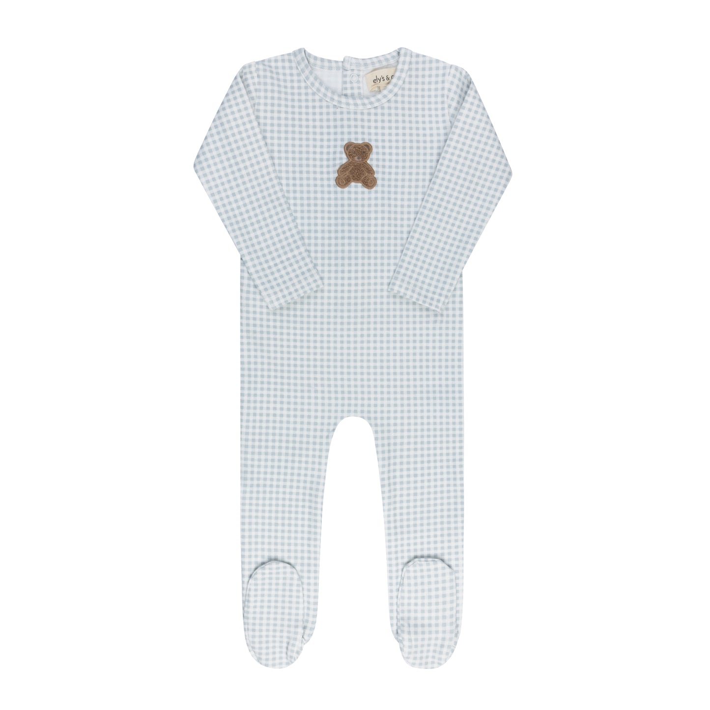 Ely's & Co Gingham Teddy Footie