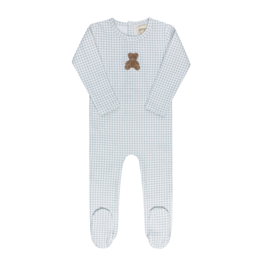Ely's & Co Gingham Teddy Footie