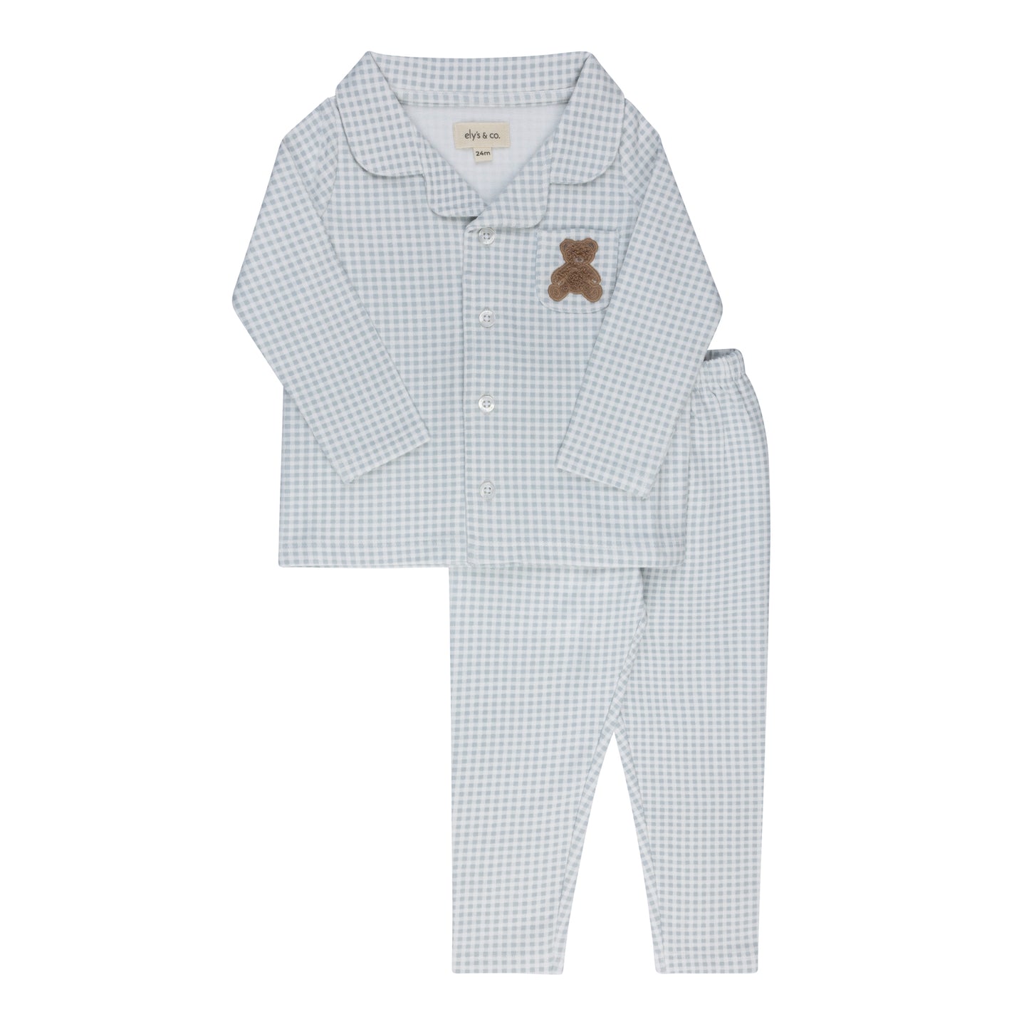 Ely's & Co Gingham Teddy Pajamas