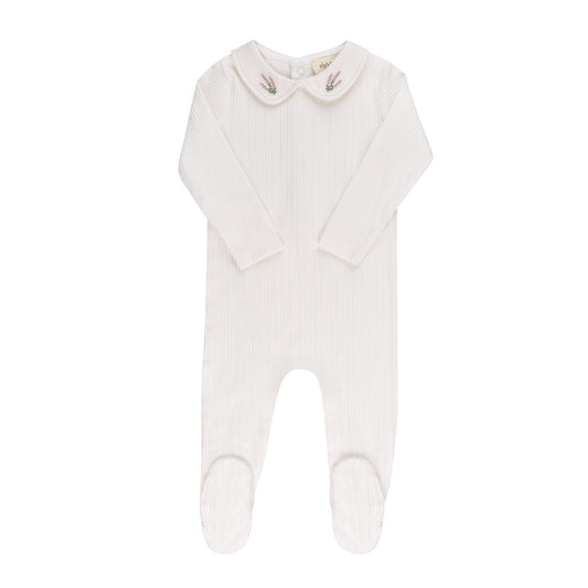 Ely's & Co Embroidered Collar Footie (girl)