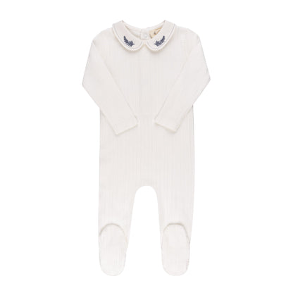 Ely's & Co Organic Embroidered Collar Footie