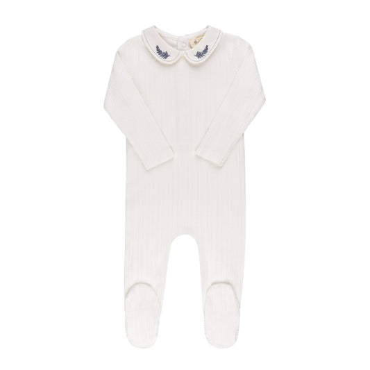 Ely's & Co Organic Embroidered Collar Footie