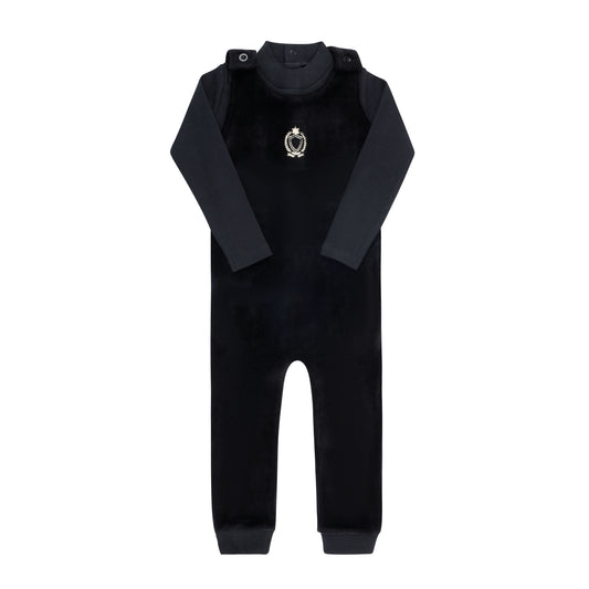 Aurora Metallic Crest Mockneck Bodysuit & Overall