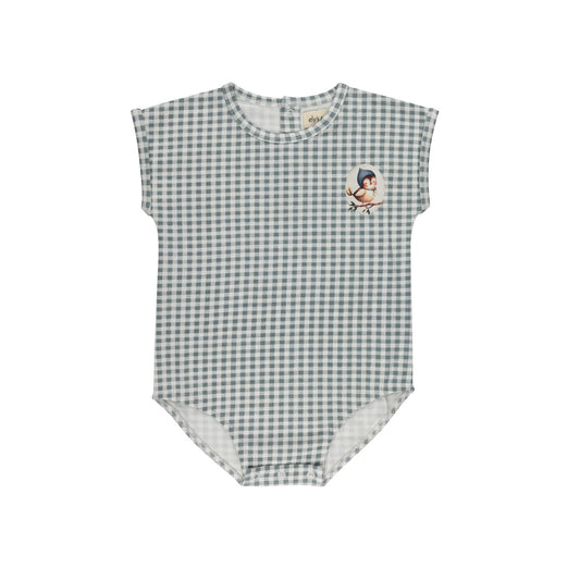 Ely's & Co. Cotton Owl Gingham Romper