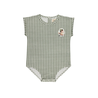 Ely's & Co. Cotton Owl Gingham Romper