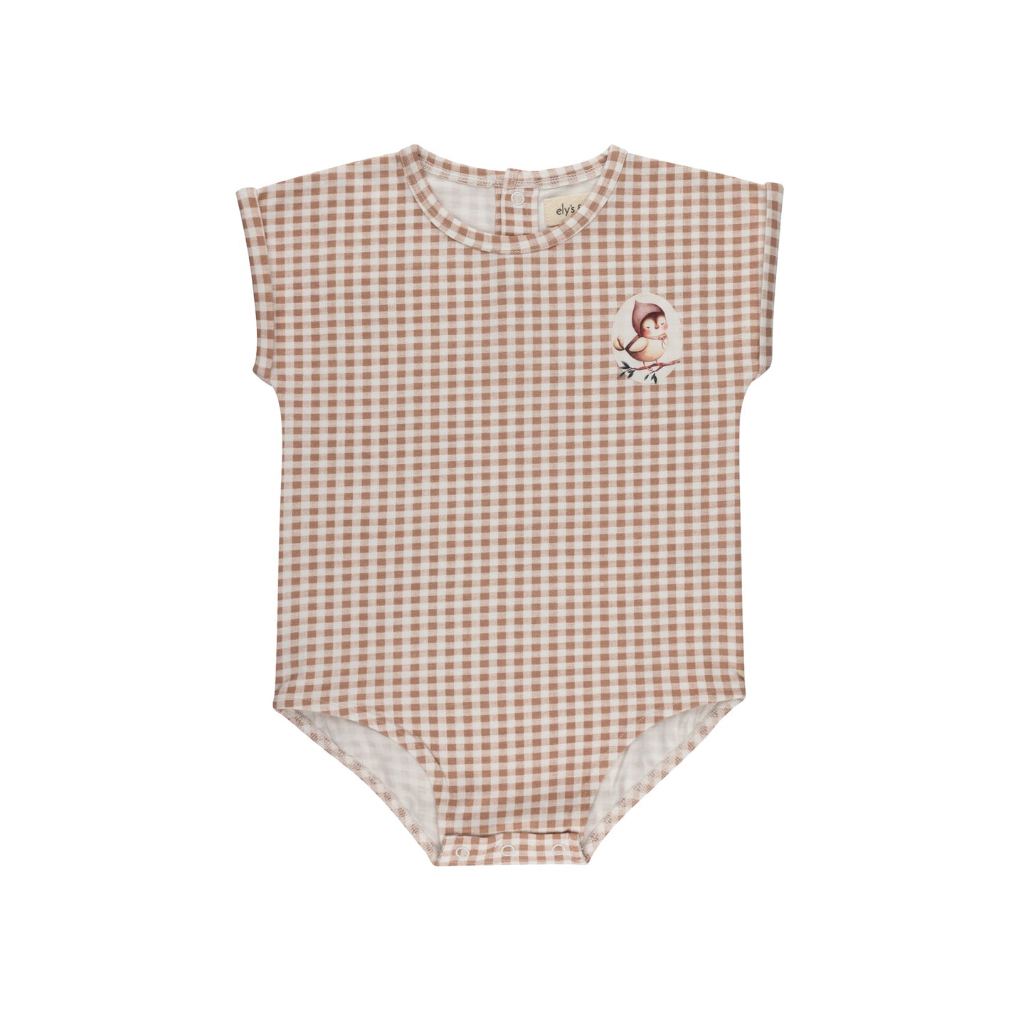 Ely's & Co. Cotton Owl Gingham Romper (girl)