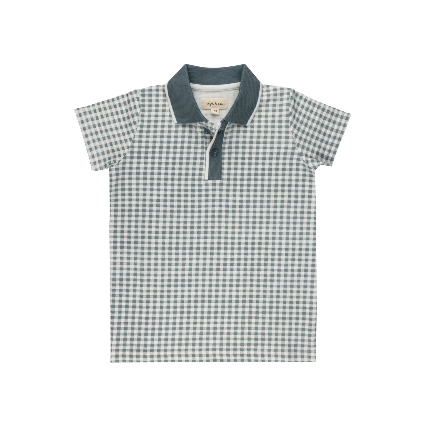 Ely's & Co. Jersey Cotton Owl Gingham Polo