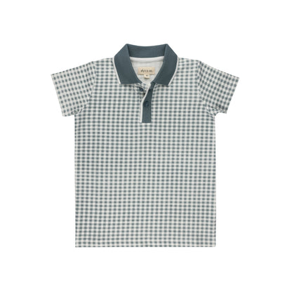 Ely's & Co. Jersey Cotton Owl Gingham Polo
