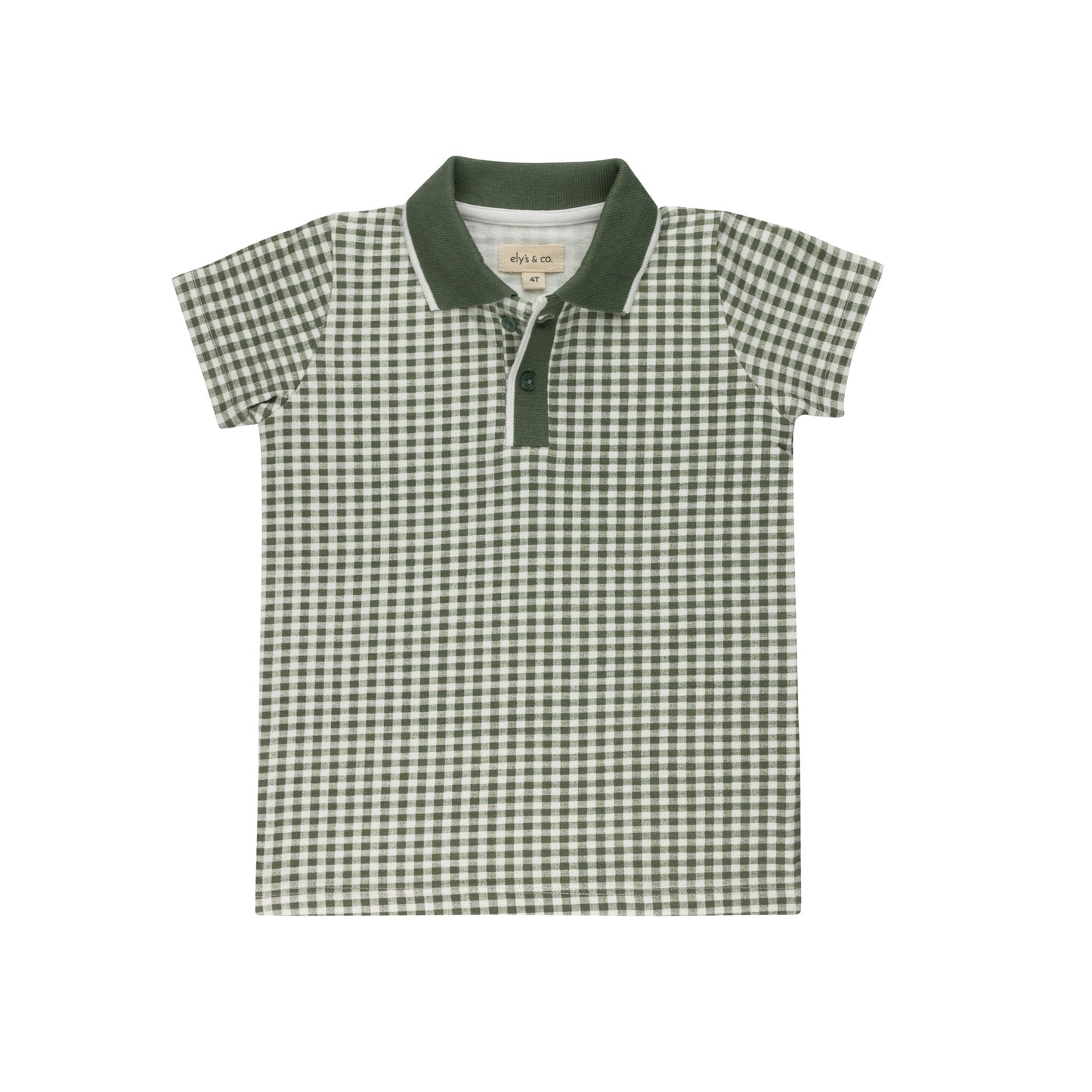 Ely's & Co. Jersey Cotton Owl Gingham Polo