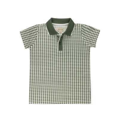 Ely's & Co. Jersey Cotton Owl Gingham Polo