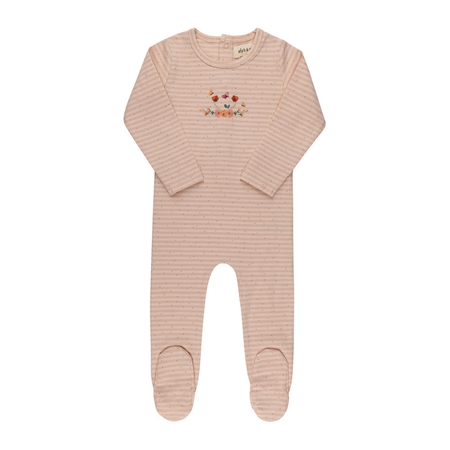 Ely's & Co Floral Stripe Footie (girl)