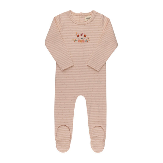 Ely's & Co Floral Stripe Footie (girl)