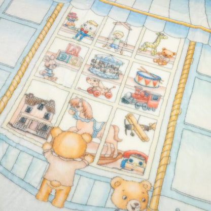 Lil Teddy's Toyshop Blanket (Blueberry Biscuit)