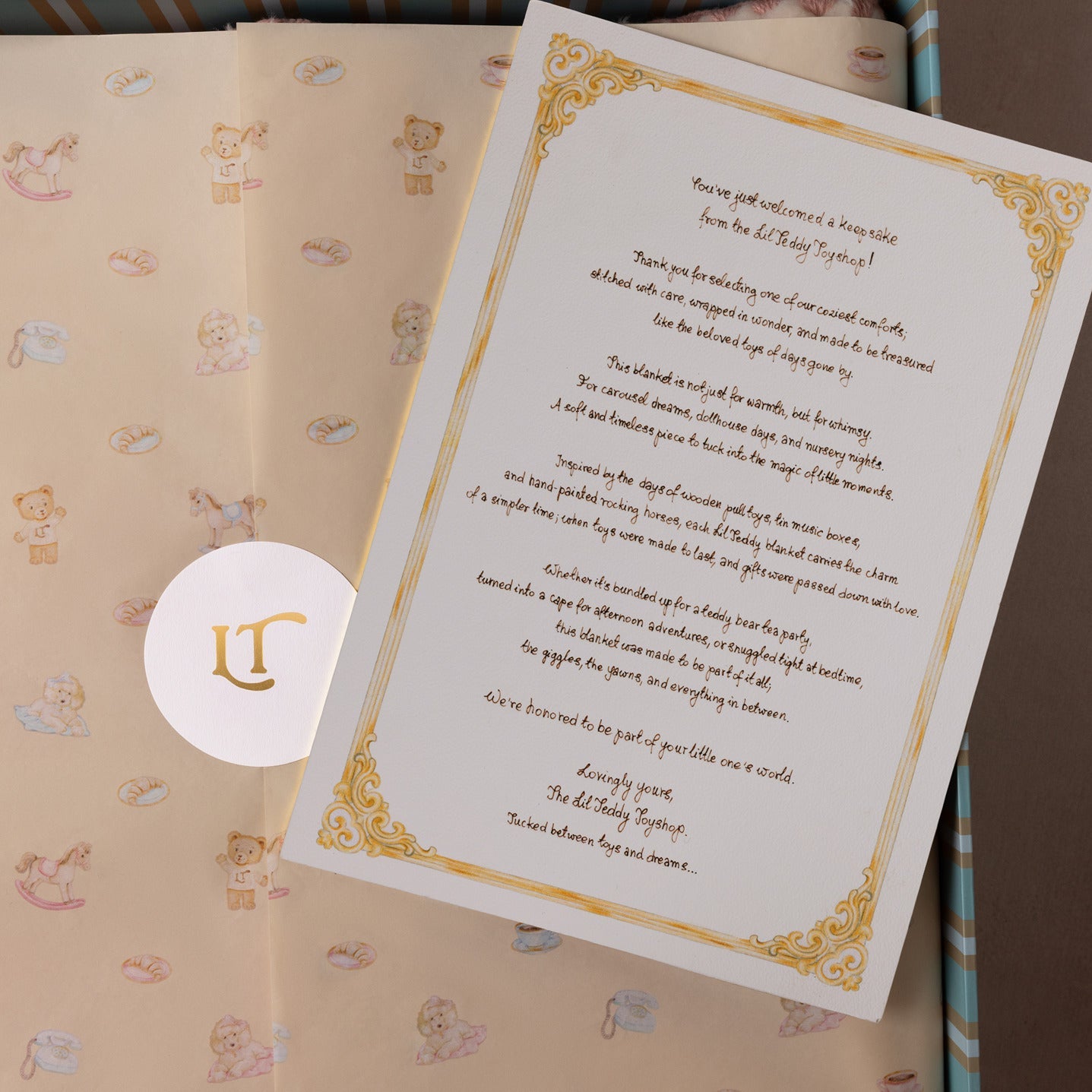 Lil Teddy's Toyshop Blanket (Sugary Pink)