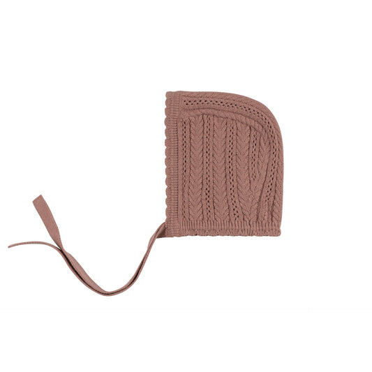 Looms Cable Pointelle Flat Bonnet