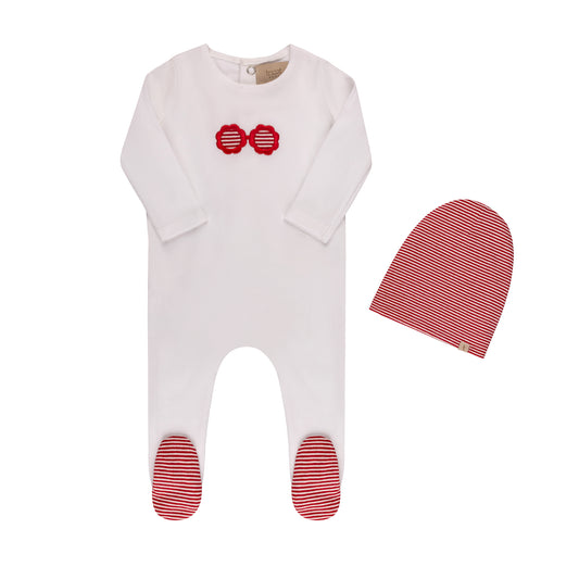 Tricot Sunglasses Striped Footie & Hat