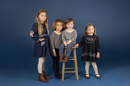 Looms Stitch Embroidered Wool Dress