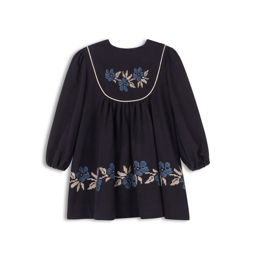 Looms Stitch Embroidered Wool Dress