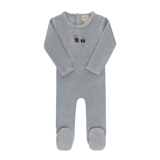 Aurora Embroidered Bear Footie