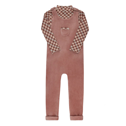 Ely's & Co Plaid Bear Overall & Turtleneck (girl)