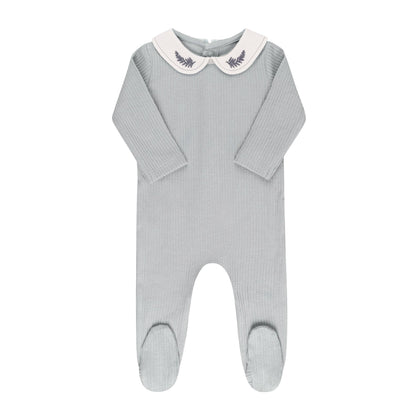 Ely's & Co Organic Embroidered Collar Footie