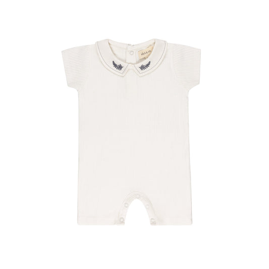 Ely's & Co Organic Embroidered Collar Romper