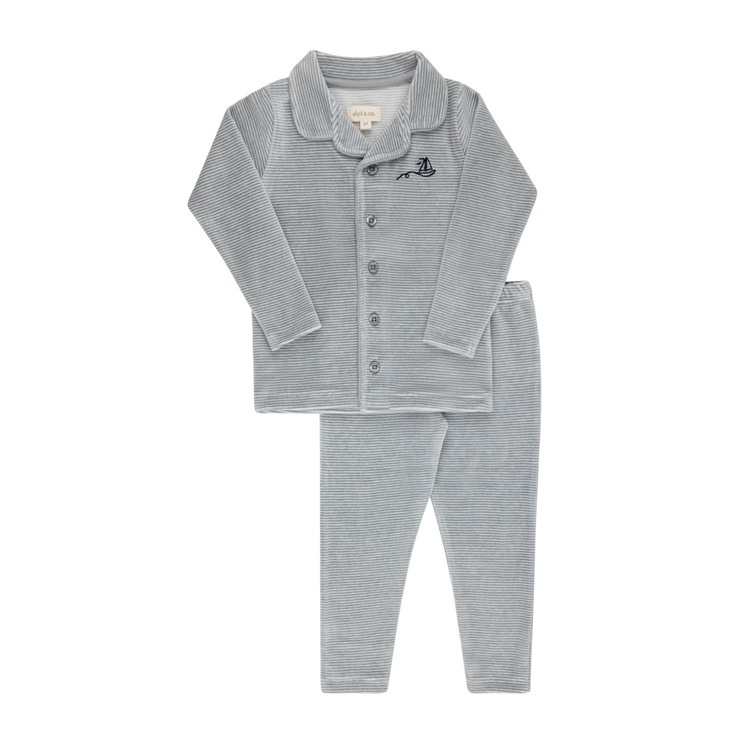 Ely's & Co Velour Stripe PJ's