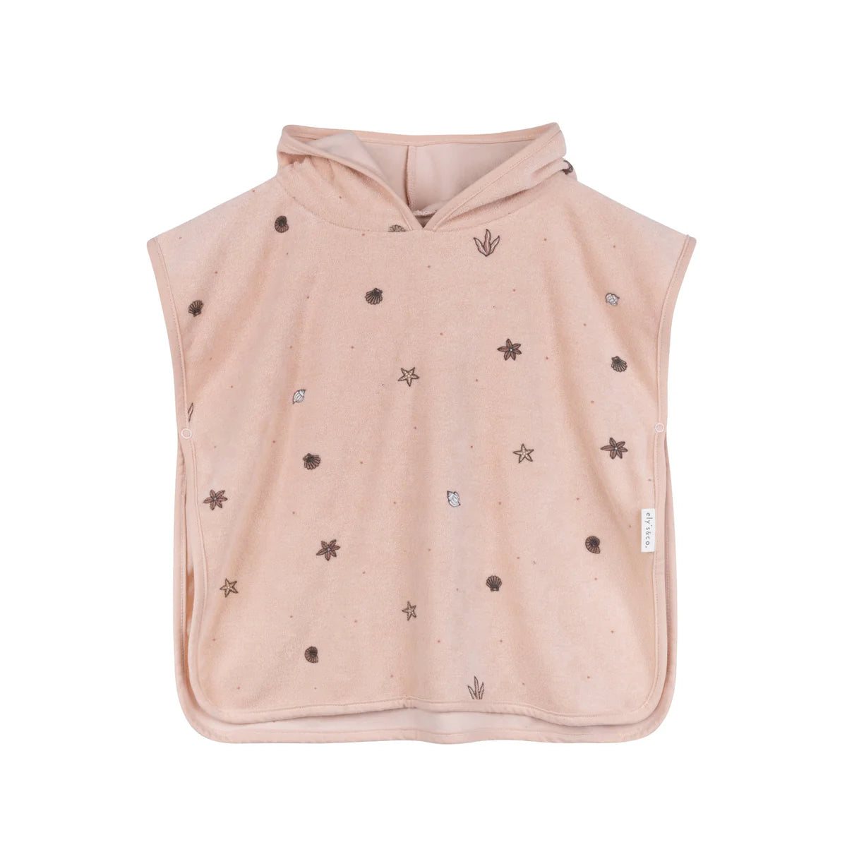 Ely's & Co Printed Terry Hooded Poncho (Pink, 3t-4t)