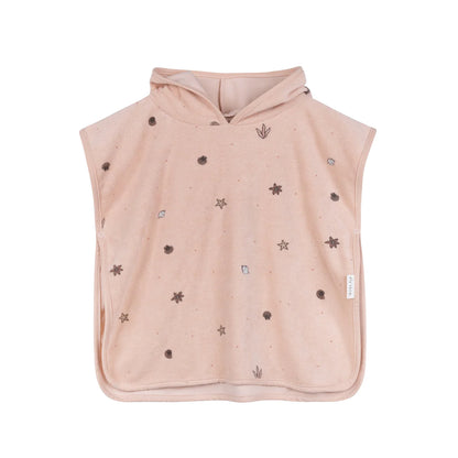 Ely's & Co Printed Terry Hooded Poncho (Pink, 3t-4t)