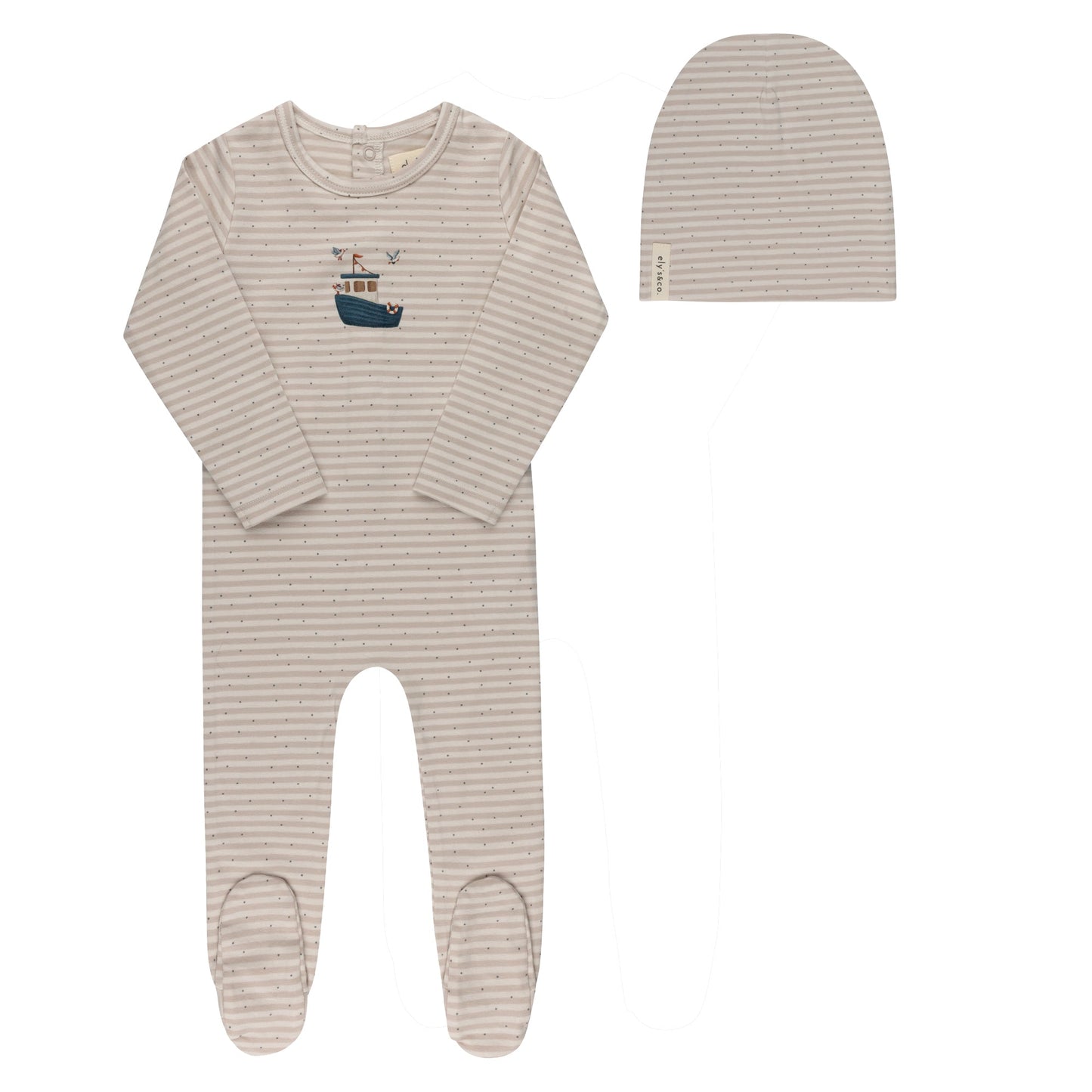 Ely's & Co Nautical Stripe Footie & Beanie