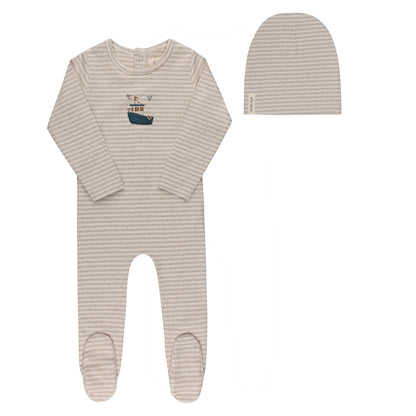 Ely's & Co Nautical Stripe Footie & Beanie