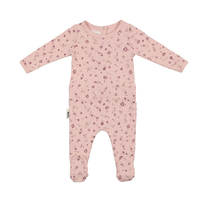Maniere Pointelle Petals Footie (girl)