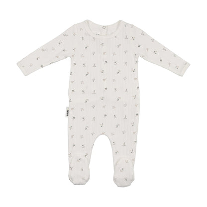 Maniere Pointelle Leaves Footie