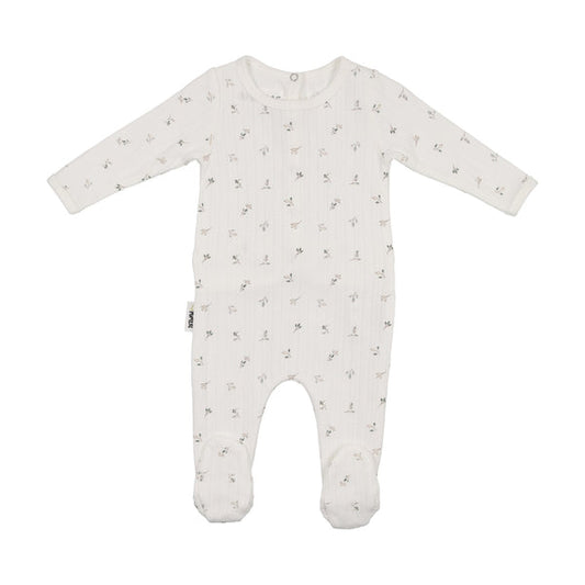 Maniere Pointelle Leaves Footie