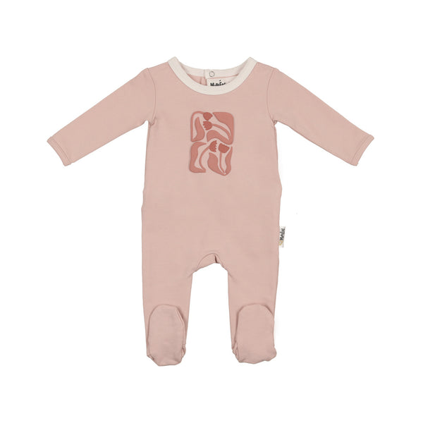 Maniere Puff Paint Flower Footie (girl)