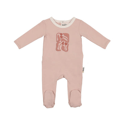 Maniere Puff Paint Flower Footie (girl)